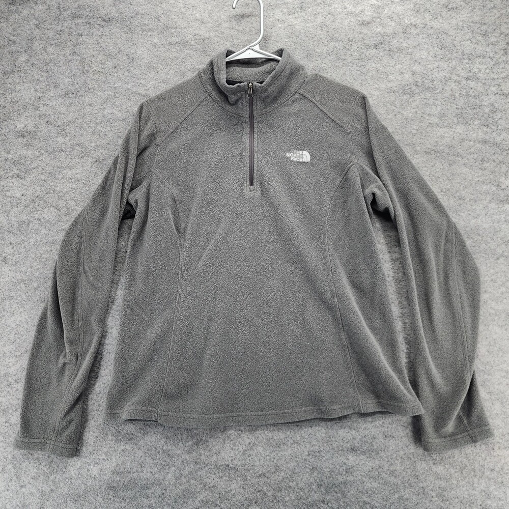 The North Face Sweatshirt Womens Medium Quarter Zip Gray Long Sleeve